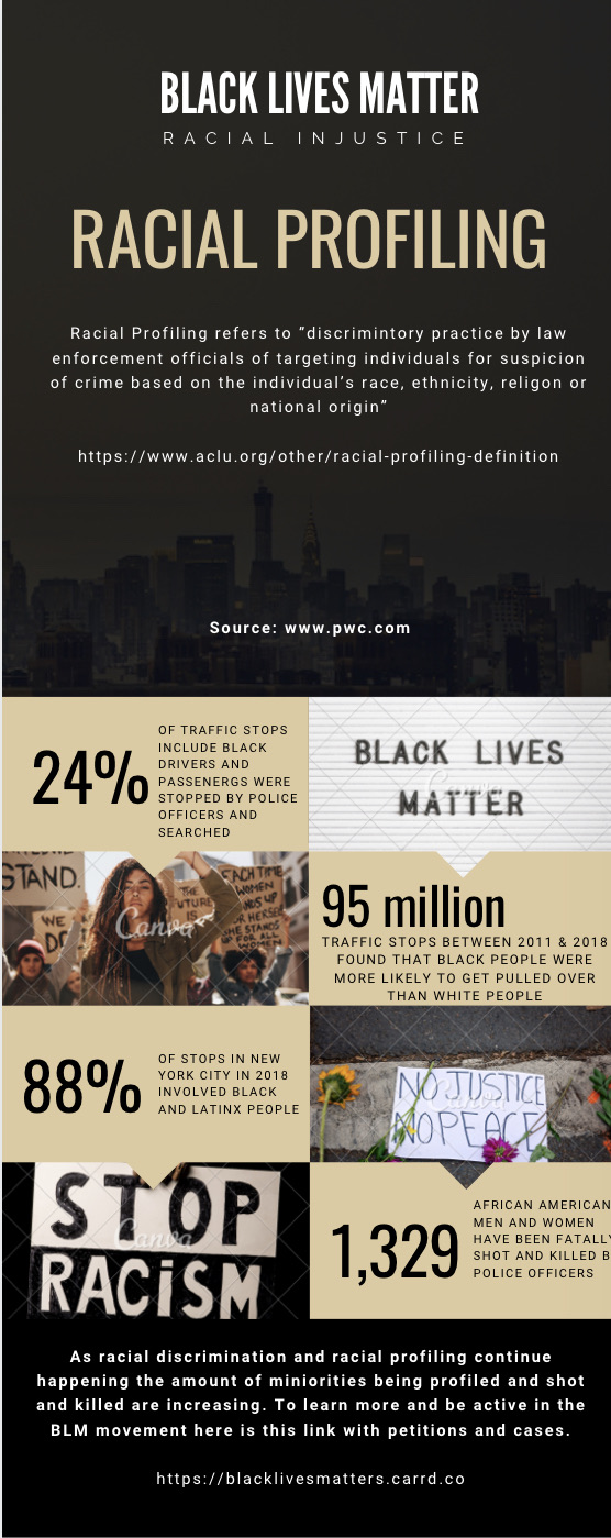 Infographic with information about racial profiling   